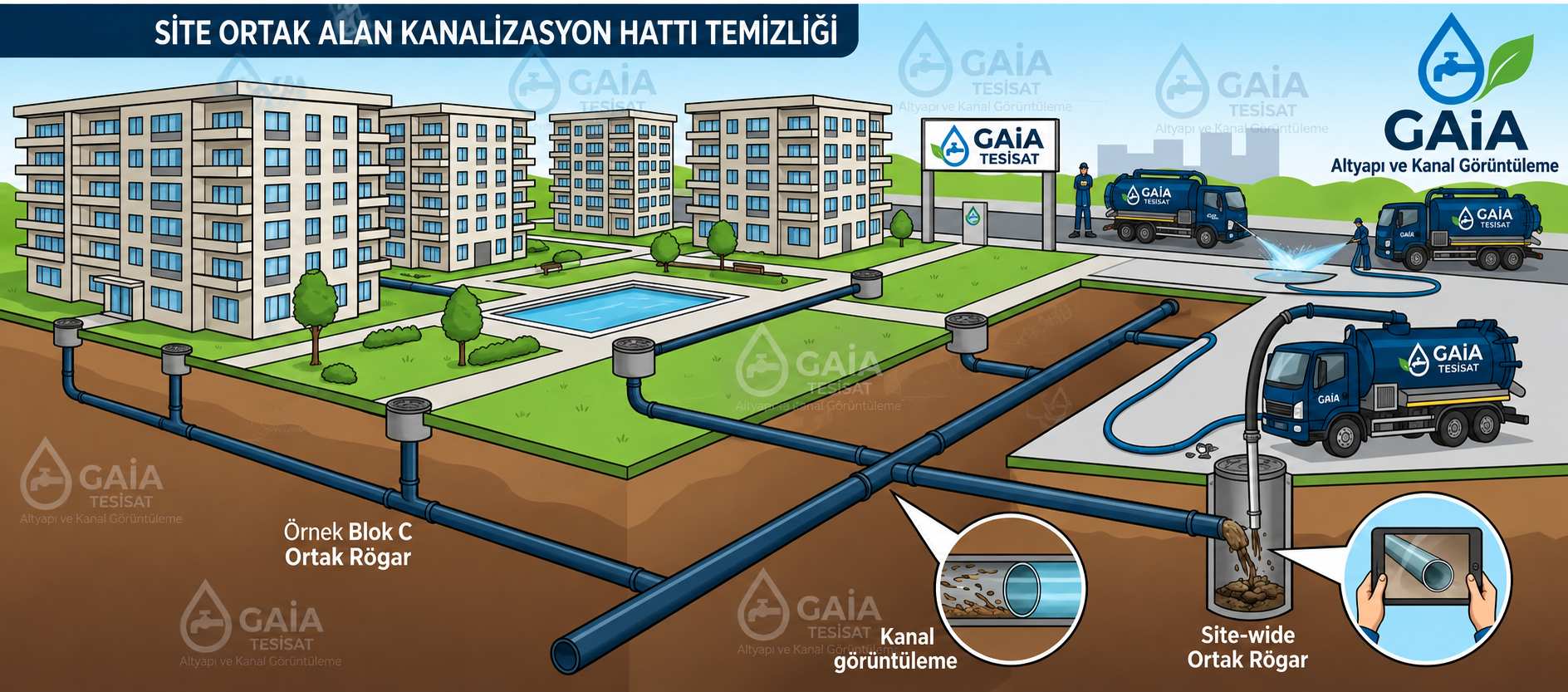 Ankara Site Ortak Alan Kanalizasyon Hattı Temizliği